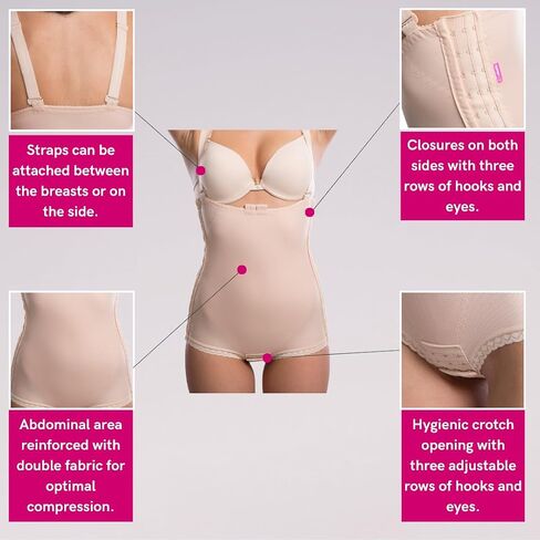 LIPOELASTIC® VH Variant - Compression Girdle with Adjustable Hooks and Eyes (L, Natural) in Kuwait
