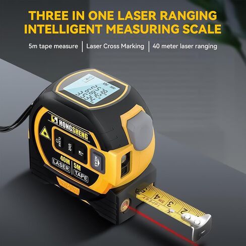 2025 New Almighty Ruler, Tools Tape Measure, 3-in-1 Rangefinder With LED Display, Digital Tape Measure (Yellow 1Pc) in Saudi Arabia