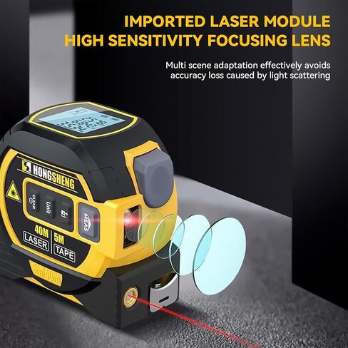 2025 New Almighty Ruler, Tools Tape Measure, 3-in-1 Rangefinder With LED Display, Digital Tape Measure (Yellow 1Pc) in Saudi Arabia