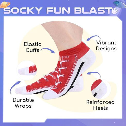 جوارب sockfun المبتكرة للنساء والفتيات، جوارب للكاحل ثلاثية الأبعاد تحب الأحذية in Kuwait