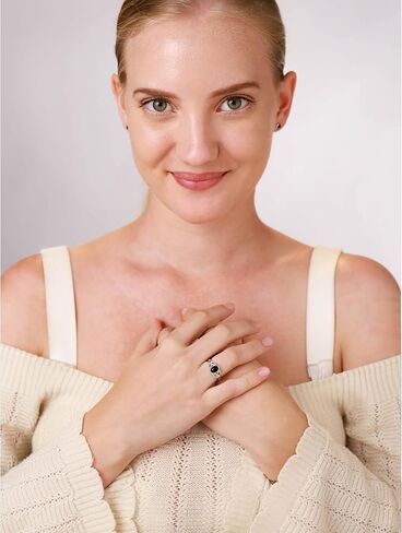 مجموعة إطار Silvershake من الأحجار الكريمة كابوشون Triquetra Trinity Celtic Knot Design خاتم من الفضة الإسترليني عيار 925 in Kuwait