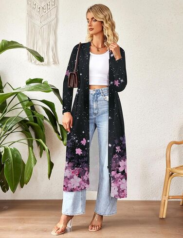 Ekouaer Women Zipper Robe Long Sleeve Loungewear Lightweight Housecoat Full Length Nightgown with Pockets in Kuwait