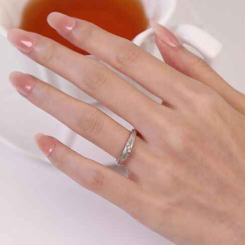 Meissa 2Pcs Couple Rings for Men and Women 925 Sterling Silver Matching Wedding Band Promise Engagement Rings Handmade Bridal Jewelry, Anniversary Gifts, Set of Two Rings in Saudi Arabia