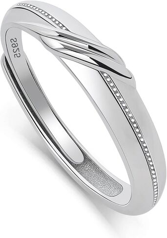 Meissa 2Pcs Couple Rings for Men and Women 925 Sterling Silver Matching Wedding Band Promise Engagement Rings Handmade Bridal Jewelry, Anniversary Gifts, Set of Two Rings in Saudi Arabia