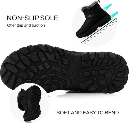 Winter Boots for Women Snow: Fur Lined Warm Ankle Boots | Water Resistant Anti-slip Zipper Outdoor Walking, Adjustable Comfortable Snow Shoes for Cold Weather Size 5-12 in Kuwait