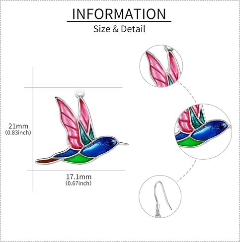 JERWLI Cardinal Earrings 925 Sterling Silver Red Cardinal Dangle Earrings Bird Jewelry Gifts For Women, No Gemstone in Kuwait