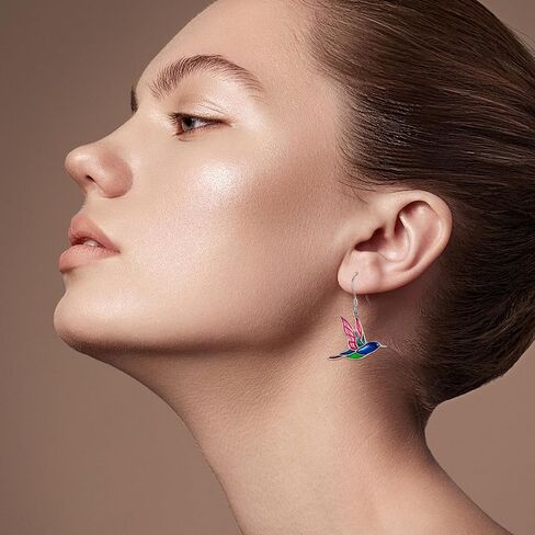 JERWLI Cardinal Earrings 925 Sterling Silver Red Cardinal Dangle Earrings Bird Jewelry Gifts For Women, No Gemstone in Kuwait