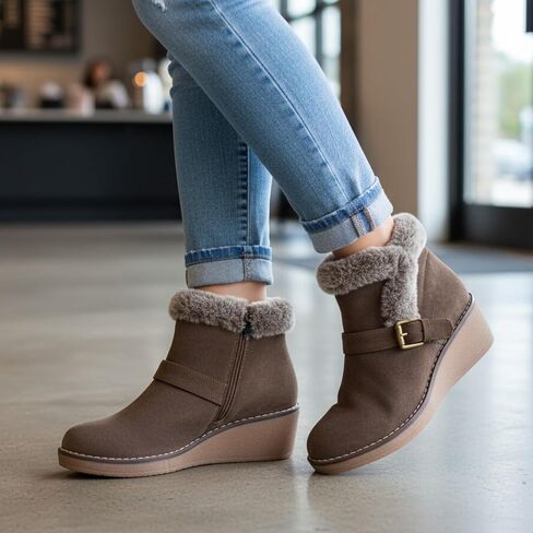 CUSHIONAIRE Women's Rhodes wedge bootie +Memory Foam in Saudi Arabia
