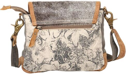 Myra Bag Chocolate Caramel Small & Crossbody Bag Upcycled Canvas, Leather & Rug S-2170 in Kuwait