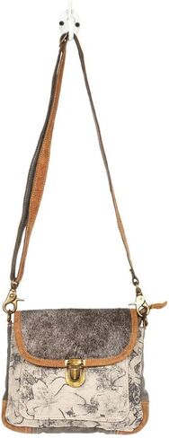 Myra Bag Chocolate Caramel Small & Crossbody Bag Upcycled Canvas, Leather & Rug S-2170 in Kuwait
