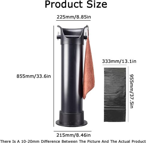 Coffee Knock Box,17L Commercial Floor Standing Grounds Bucket, with 25 Garbage Bags and Towel, for Shop Household Bar(Black) in Saudi Arabia