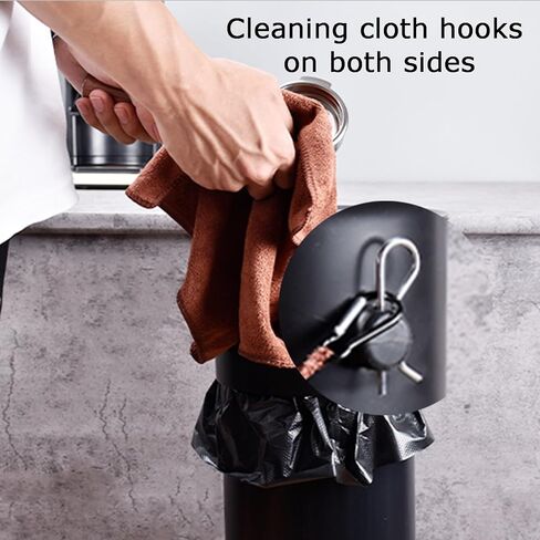 Coffee Knock Box,17L Commercial Floor Standing Grounds Bucket, with 25 Garbage Bags and Towel, for Shop Household Bar(Black) in Saudi Arabia
