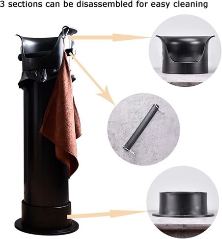Coffee Knock Box,17L Commercial Floor Standing Grounds Bucket, with 25 Garbage Bags and Towel, for Shop Household Bar(Black) in Saudi Arabia