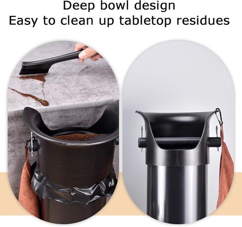 Coffee Knock Box,17L Commercial Floor Standing Grounds Bucket, with 25 Garbage Bags and Towel, for Shop Household Bar(Black) in Saudi Arabia
