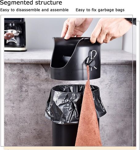 Coffee Knock Box,17L Commercial Floor Standing Grounds Bucket, with 25 Garbage Bags and Towel, for Shop Household Bar(Black) in Saudi Arabia