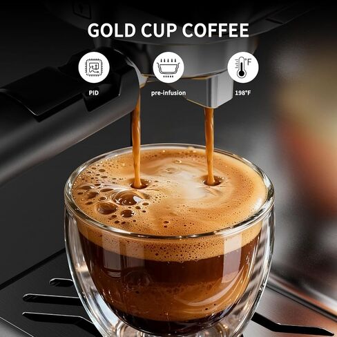 20Bar Espresso Machine with Hot & Rapid Cold Brew, Stainless Steel Coffee Makers, Cappuccino Latte Machine with Milk Frother Steam Wand for Home, 45oz Removable Water Tank, Touchscreen, Silver in Saudi Arabia