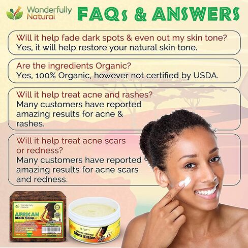Organic African Black Soap - For Acne & Dark Spots | Natural Vegan and Cruelty Free – Satisfaction Guarantee 1lb bar | 90 day Supply in Saudi Arabia