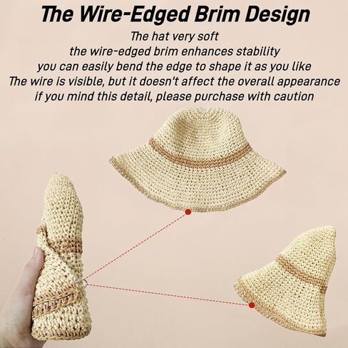 Floppy Big Beach Straw Hats for Women Foldable Summer Wide Brim Packable Oversized Sun Hat Womens Travel Straw Fedora Hat in Kuwait