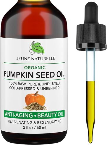 Jeune Naturelle Pumpkin Seed Oil Organic - 100% Pure RAW Cold Pressed Undiluted Pumpkin Seed Oil For Anti Aging Wrinkle Repair Hair Growth Serum Pumpkin Oil - Vitamin E Oil For Skin, 2 oz in Saudi Arabia
