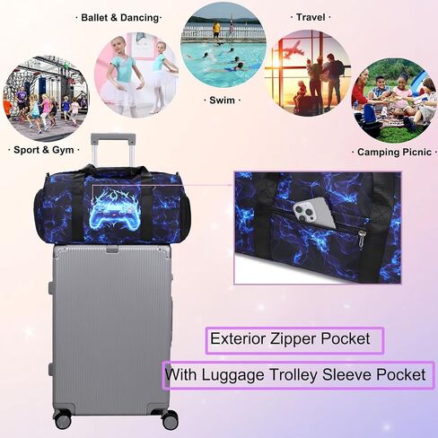 Dance Bag for Girls Sports Gym Bag for Girls Kids Travel Duffel Bags Waterproof Tie-dye Purple Overnight Duffel Bag with Shoe Compartment Ballet Gym Bag in Kuwait