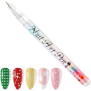 10 Color Metal Giltter 3D Nail Art Pens Set, Kalolary Double-ended Nail Point Graffiti Dotting Pen Drawing Painting Liner Brush for DIY Nail Art Beauty Adorn Manicure Tools(G) in Saudi Arabia