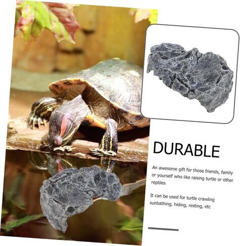 Milisten Reptile Tank Accessories Resin Turtle Basking Ramp Tortoise Resting Stone in Kuwait