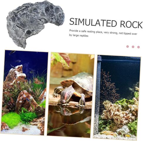 Milisten Reptile Tank Accessories Resin Turtle Basking Ramp Tortoise Resting Stone in Kuwait