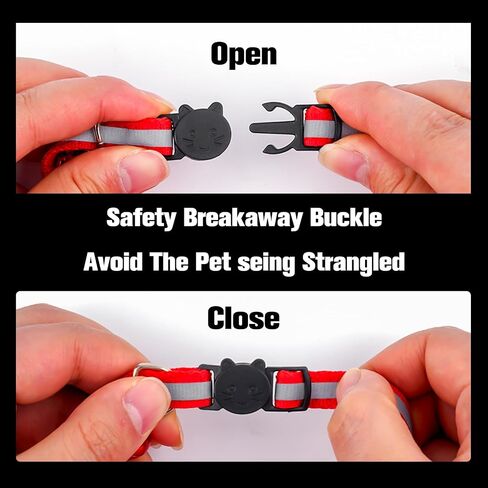 10 Pack Reflective Cat Collars with Bells, Cat Collar, Safety Buckle Cat Collar, Pet Supplies, Stuff, Accessories in Saudi Arabia