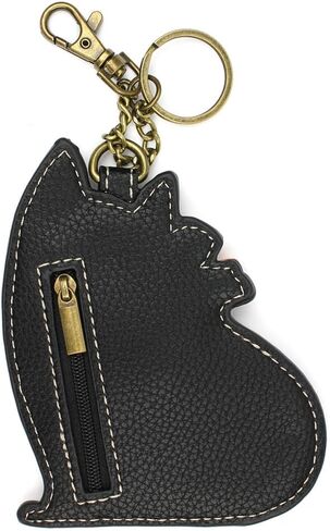 محفظة نقود معدنية Chala Key Fob/Cops - قطة كسولة، أبيض وبني in Kuwait