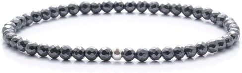 BERGERLIN Real natural stone bracelet with 925 Sterling silver pearl - Delicate faceted pearls - Genuine Bracelets with Certified Quality in Kuwait