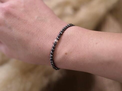 BERGERLIN Real natural stone bracelet with 925 Sterling silver pearl - Delicate faceted pearls - Genuine Bracelets with Certified Quality in Kuwait