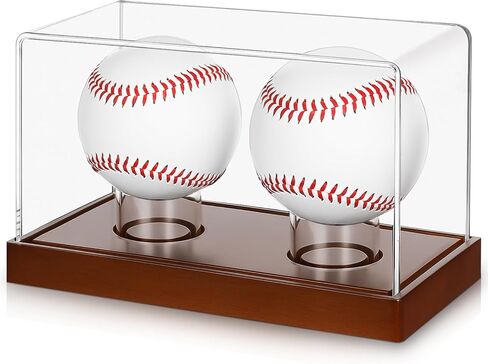 Weysat Championship Ring Case ، 2 في 1 حامل حلقات مع بطولة خشبية قاعدة CLASE CLEAR Acrylic Display Case For Sports Basketball Baseball Forball Fan Military ، Protection UV in Saudi Arabia
