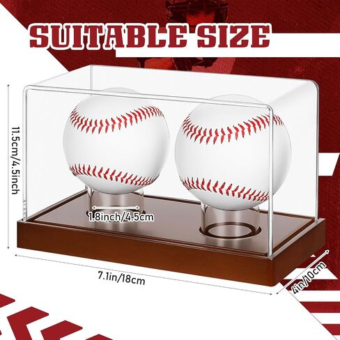Weysat Championship Ring Case ، 2 في 1 حامل حلقات مع بطولة خشبية قاعدة CLASE CLEAR Acrylic Display Case For Sports Basketball Baseball Forball Fan Military ، Protection UV in Saudi Arabia