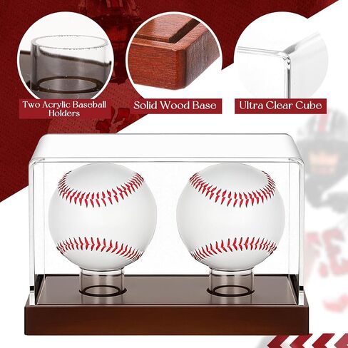 Weysat Championship Ring Case ، 2 في 1 حامل حلقات مع بطولة خشبية قاعدة CLASE CLEAR Acrylic Display Case For Sports Basketball Baseball Forball Fan Military ، Protection UV in Saudi Arabia