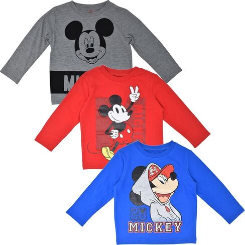 Disney Mickey Mouse 3 Pack Long Sleeve Graphic T-Shirts in Saudi Arabia