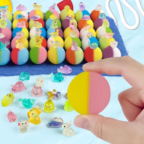 Yekery Bath Bomb Gift Set with Toys Inside, 20 Pack Organic Bath Bombs for Kids, Kids Safe Handmade Fizzy Balls for Kid, Ideal Birthday Gift for Boys & Girls) in Saudi Arabia