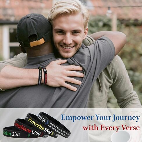kilofly 4pcs Christian Religious Scripture Bible Verse Rubber Bracelet Wristband in Kuwait