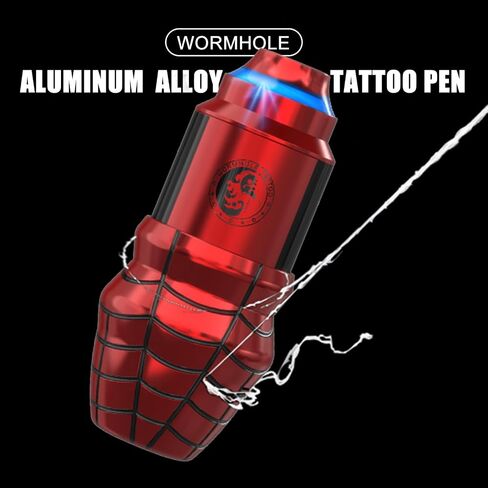 Tattoo Pen Kit Wormhole Cartridge Tattoo Kit for Beginners Rotary Tattoo Machine Pen Professional Complete Tattoo Kit(TK108A) (Black) in Kuwait
