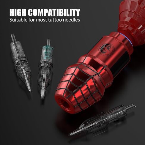 Tattoo Pen Kit Wormhole Cartridge Tattoo Kit for Beginners Rotary Tattoo Machine Pen Professional Complete Tattoo Kit(TK108A) (Black) in Kuwait