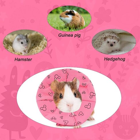Andiker Hamster Collar, Adjustable Bird Collar Small Pet Protection Cone After Surgery to Prevent Licking for Hamster, Rabbit, Guinea Pig Small Animals (Pink, S) in Saudi Arabia