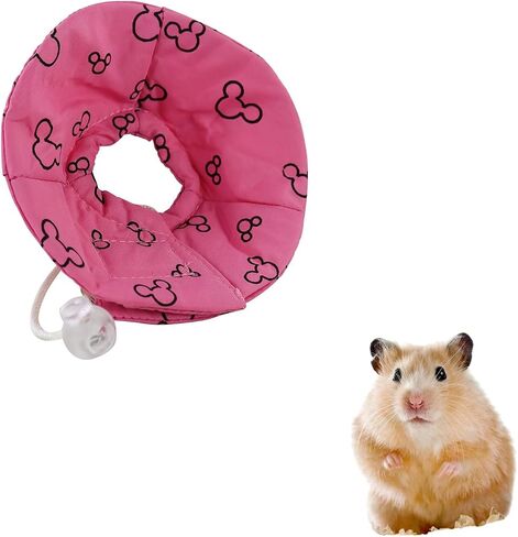 Andiker Hamster Collar, Adjustable Bird Collar Small Pet Protection Cone After Surgery to Prevent Licking for Hamster, Rabbit, Guinea Pig Small Animals (Pink, S) in Saudi Arabia