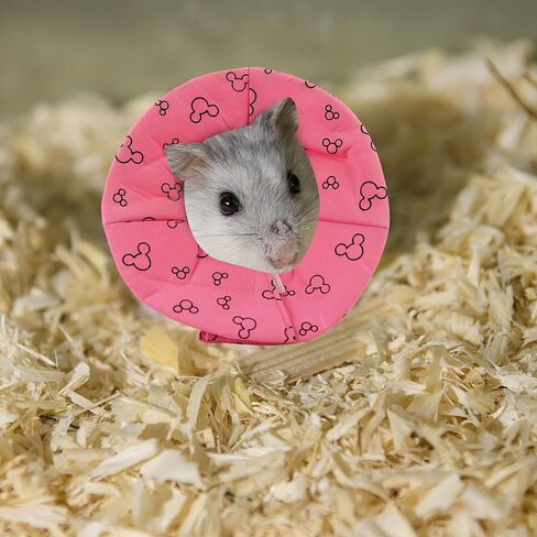 Andiker Hamster Collar, Adjustable Bird Collar Small Pet Protection Cone After Surgery to Prevent Licking for Hamster, Rabbit, Guinea Pig Small Animals (Pink, S) in Saudi Arabia