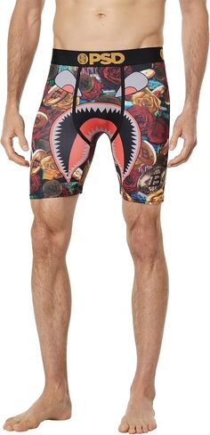 PSD Men's Solids Blk Mid Length 3-Pack Boxer Briefs, Black, L in Saudi Arabia