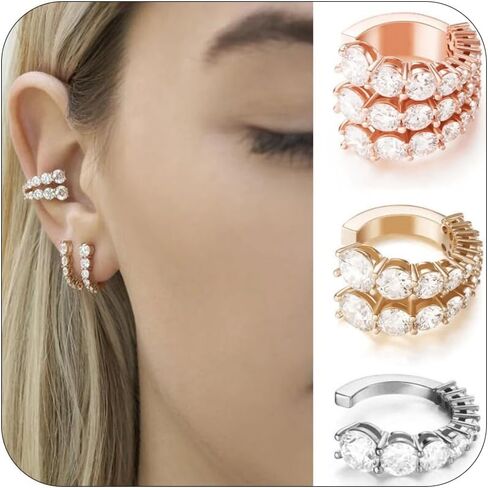 Atheniz Earrings Dorina Ear Acupressure Detox Earrings for Women Cystal Acupressure Earrings Cubic Zirconia Non Piercing Acupressure Earrings For Women Jewelry Gifts for Teen Girls in Kuwait