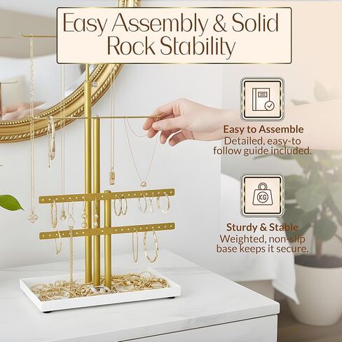 Tree Jewelry Organizer by SoCal - Jewelry Tree Earring Organizer and Necklace Holder - Jewelry Stand, Earring Holder Organizer, Necklace Organizer Bracelet Holder - Jewelry Holder and Jewelry Display in Saudi Arabia