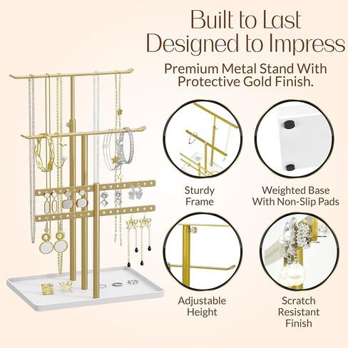 Tree Jewelry Organizer by SoCal - Jewelry Tree Earring Organizer and Necklace Holder - Jewelry Stand, Earring Holder Organizer, Necklace Organizer Bracelet Holder - Jewelry Holder and Jewelry Display in Saudi Arabia