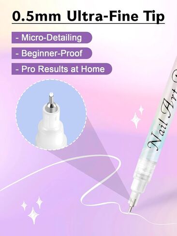 10 Color Metal Giltter 3D Nail Art Pens Set, Kalolary Double-ended Nail Point Graffiti Dotting Pen Drawing Painting Liner Brush for DIY Nail Art Beauty Adorn Manicure Tools(G) in Saudi Arabia