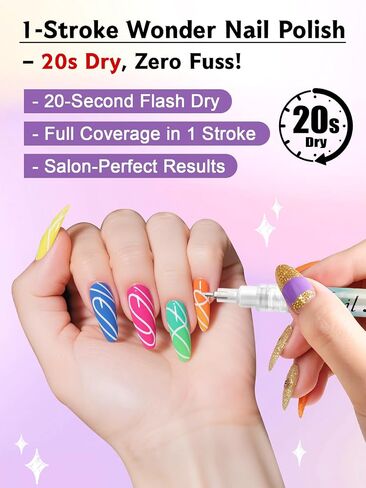 10 Color Metal Giltter 3D Nail Art Pens Set, Kalolary Double-ended Nail Point Graffiti Dotting Pen Drawing Painting Liner Brush for DIY Nail Art Beauty Adorn Manicure Tools(G) in Saudi Arabia