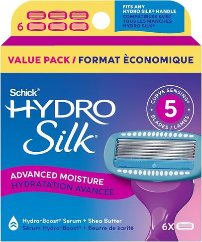 Schick Hydro Silk Moisturizing Razor Blade Refills for Women with Shower Hanger, 4 Count in Saudi Arabia