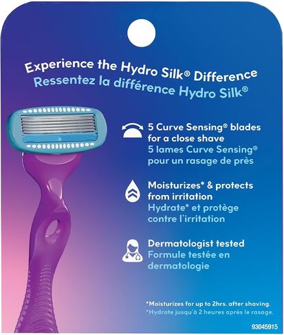 Schick Hydro Silk Moisturizing Razor Blade Refills for Women with Shower Hanger, 4 Count in Saudi Arabia